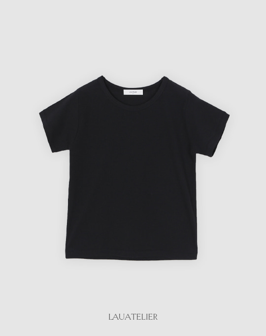 [LAUATELIER] Mori crop t-shirt (Black)