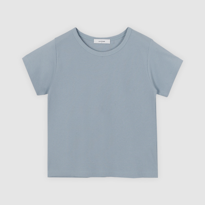 [LAUATELIER] Mori crop t-shirt (Sky blue)