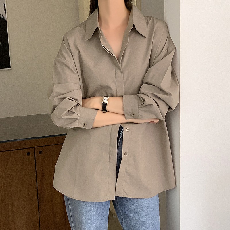 [Made Lauren]카멘 사이드 트임 포인트 셔츠 - 3 color