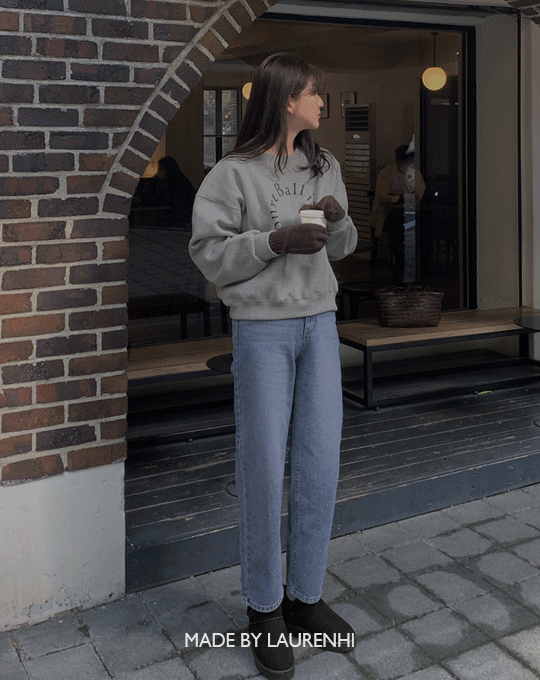 [Made Lauren]볼 프린팅 기모 맨투맨 - 2 color