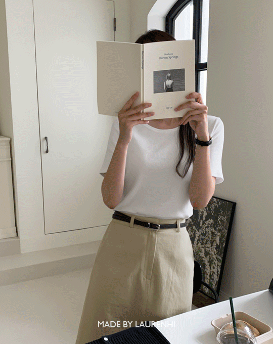 [Made Lauren]로안느 골지 슬림핏 반팔 티셔츠 - 4 color