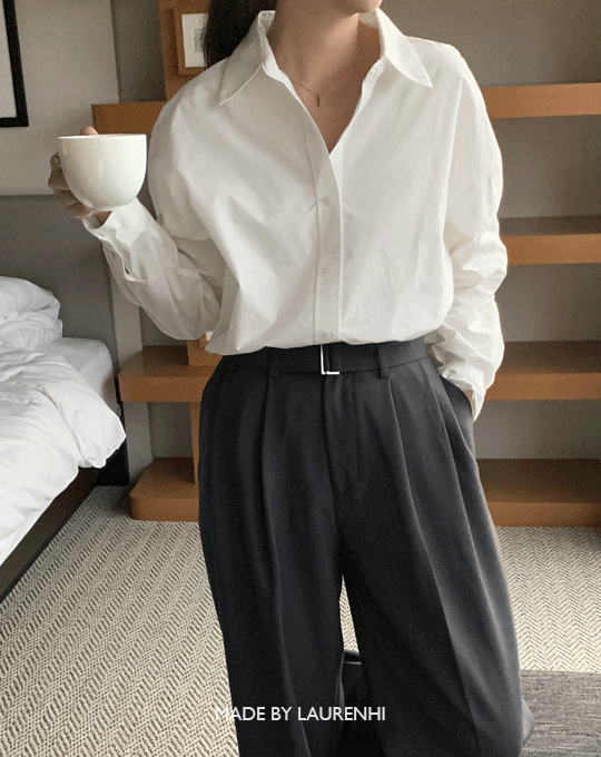 [Made Lauren]프렌치 루즈핏 코튼 셔츠 - 4 color