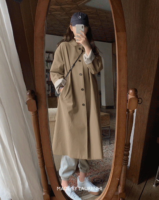 [봄 BEST🎉1만4천장 돌파][Made Lauren]런던 트렌치 코트(ver.백버튼히든) - 3 color