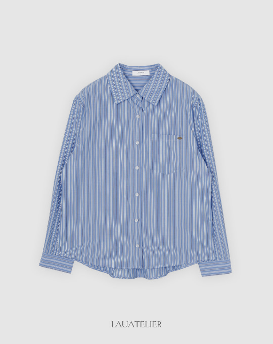 [LAUATELIER] Ripple stripe shirts (Blue)