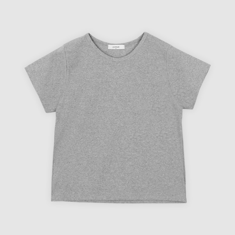 [LAUATELIER] Mori crop t-shirt (Gray)